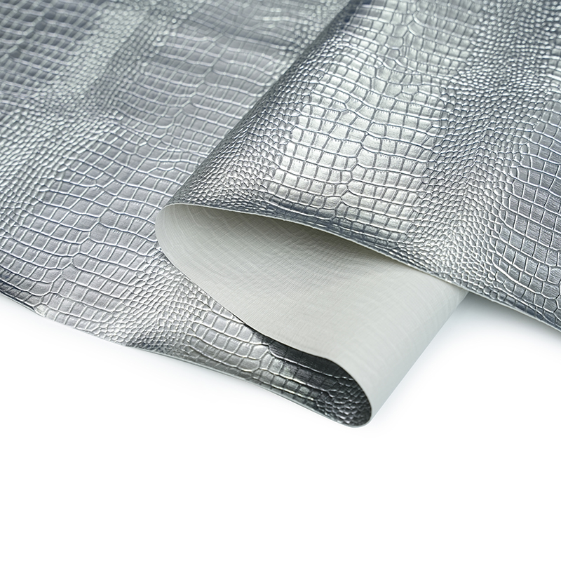 Серебряная металлическая искусственная кожа для сумки